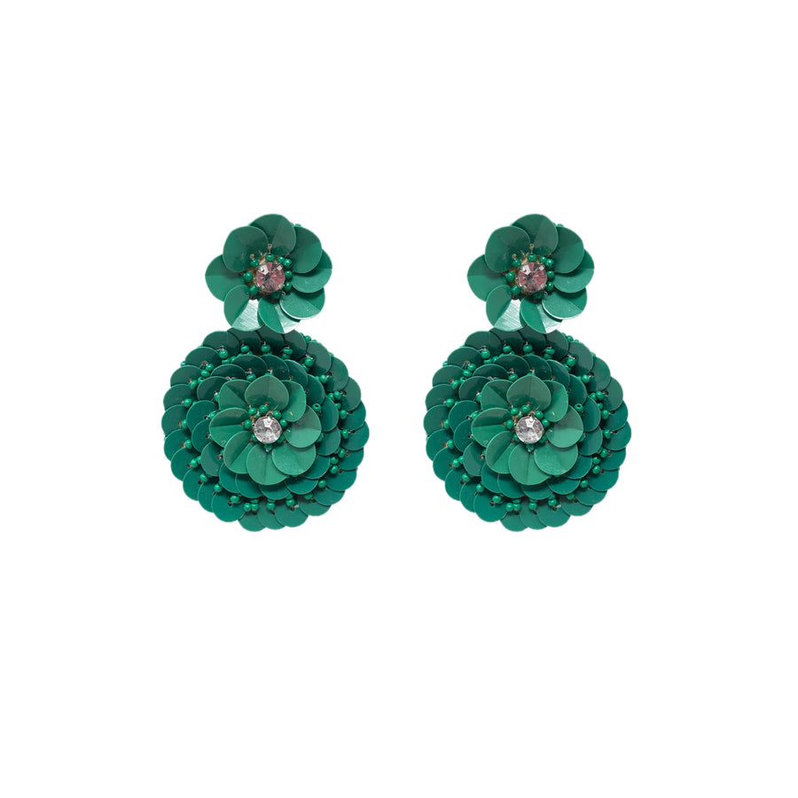 Green Petal Earrings