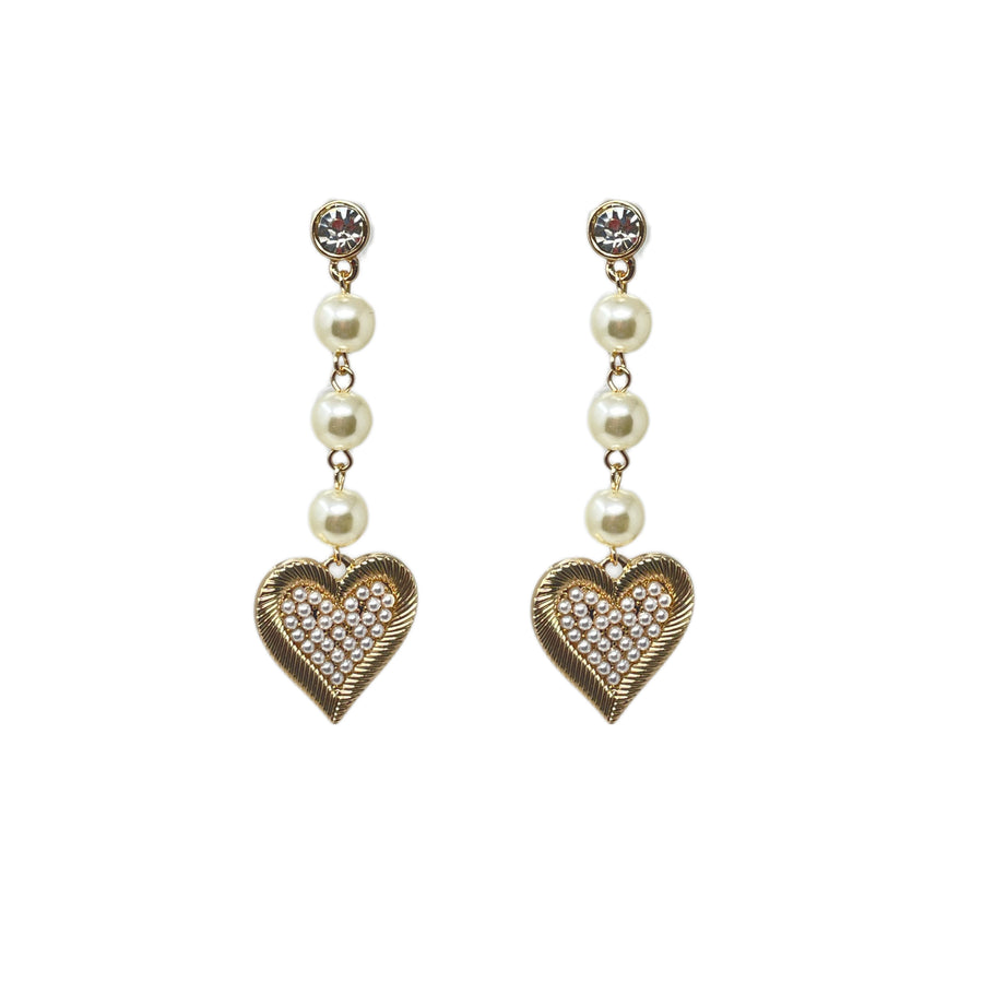 Pearled Hearts Earrings