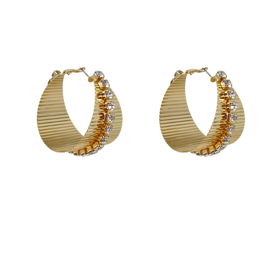 Cuffed Up Gold Hoops
