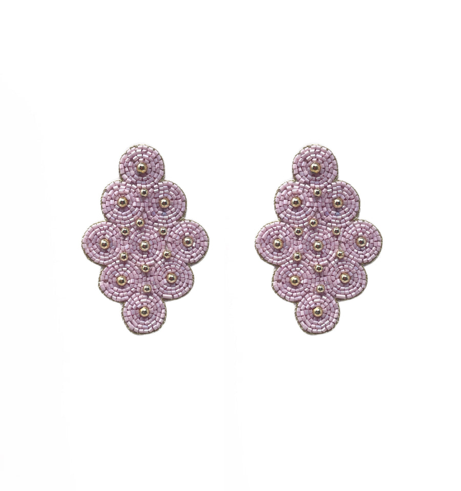 Purple Button Earrings