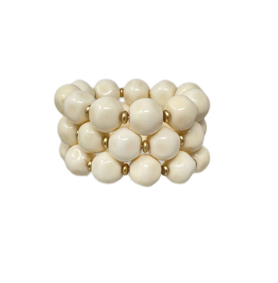 Cream Ball Bracelet