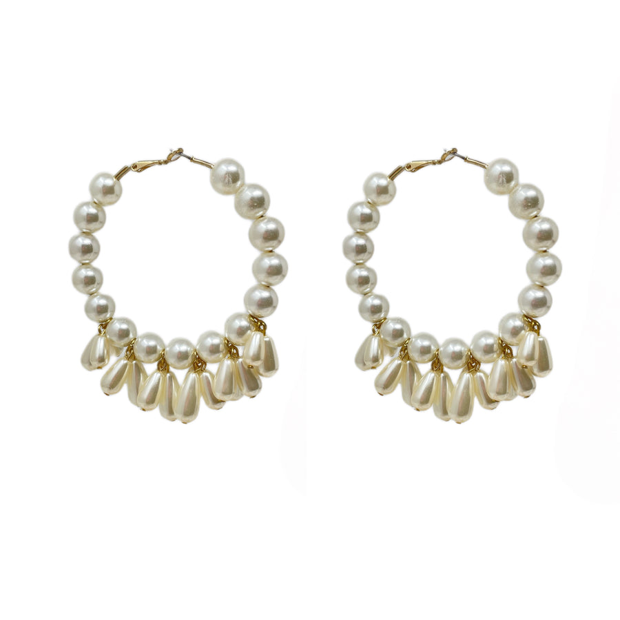 Around the World Pearl Hoops