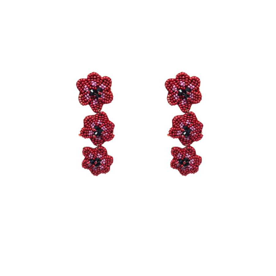 Triple Flower Earrings