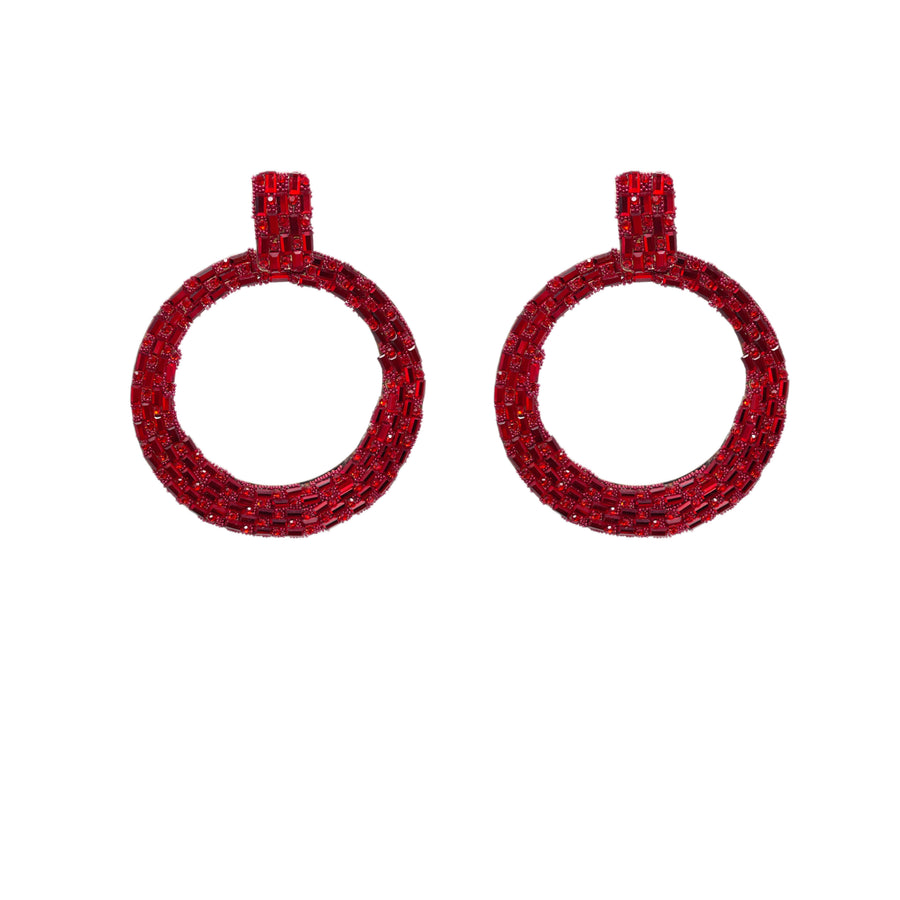 Crimson Circle Hoops