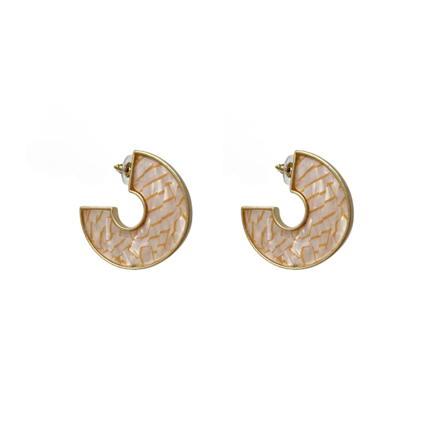 Cracked Gold Stud Hoops