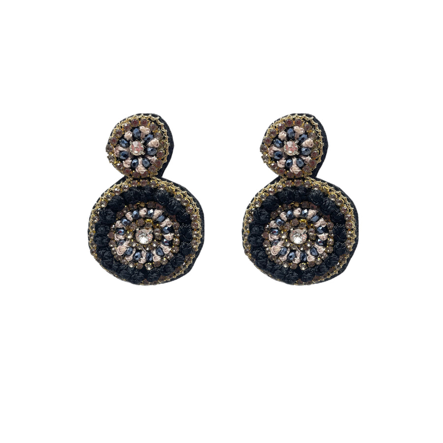 Black Pinwheel Earrings