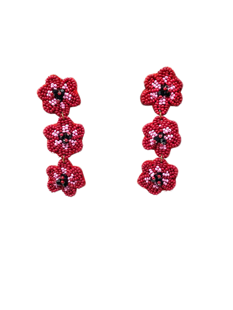 Red Rosie Earrings