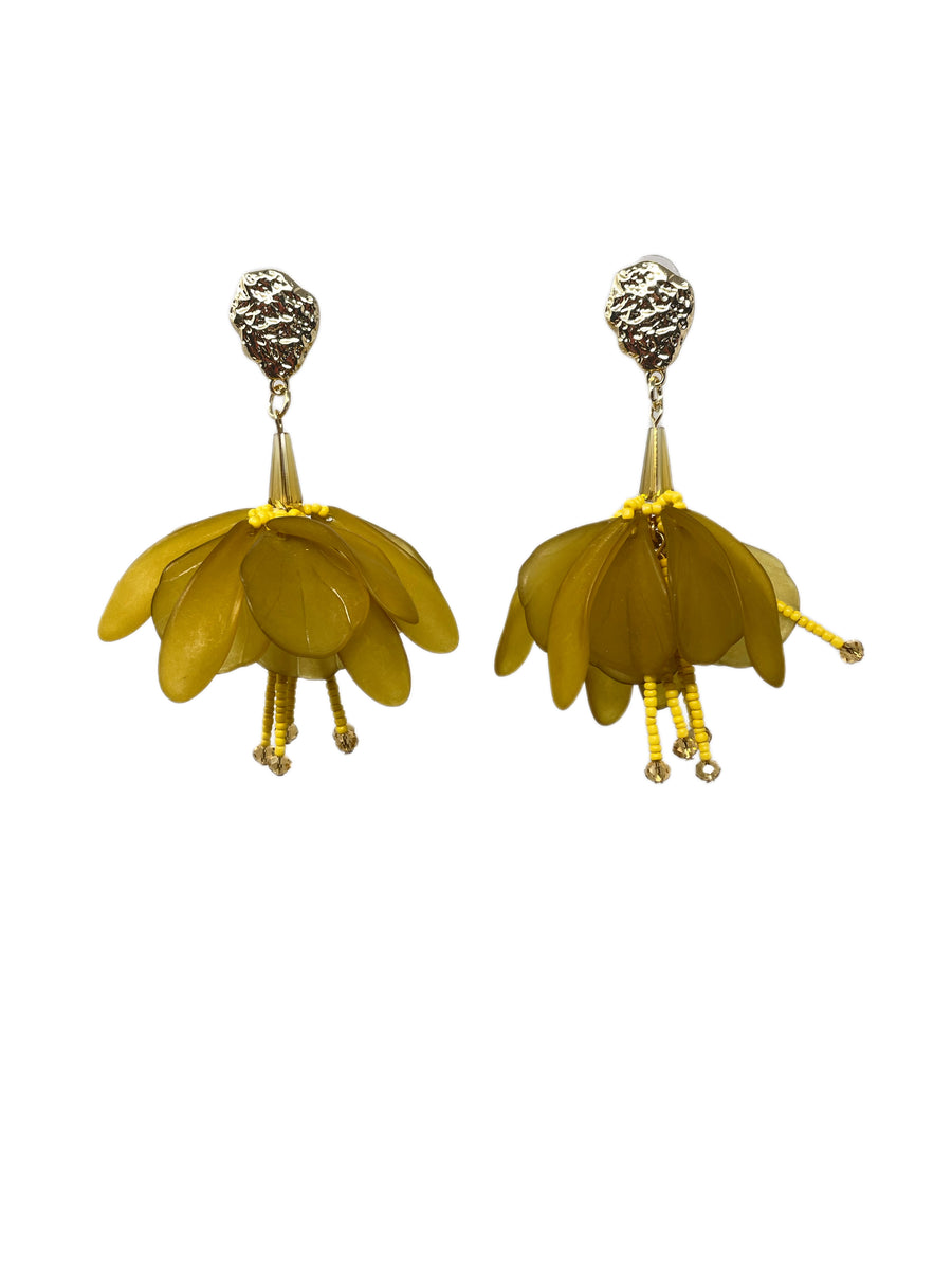 Gold Pot Flower Earrings
