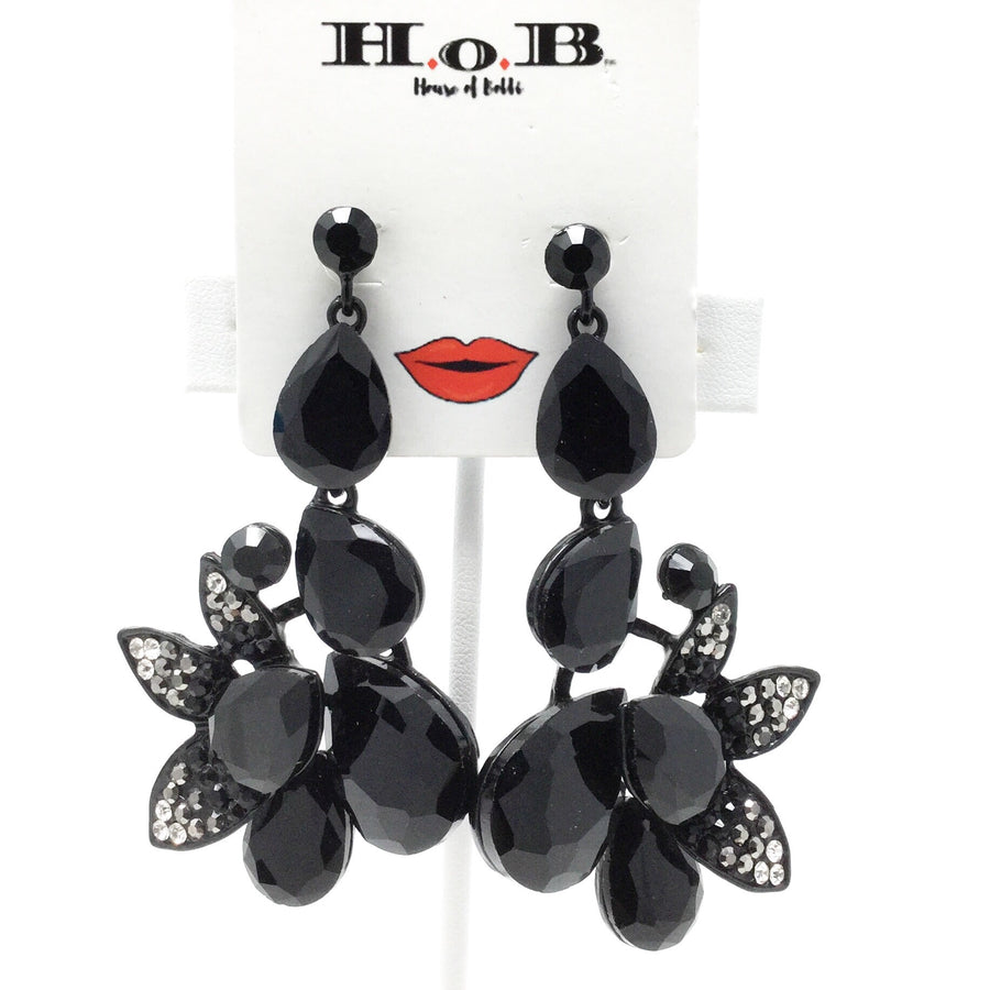 Black Flower Earrings