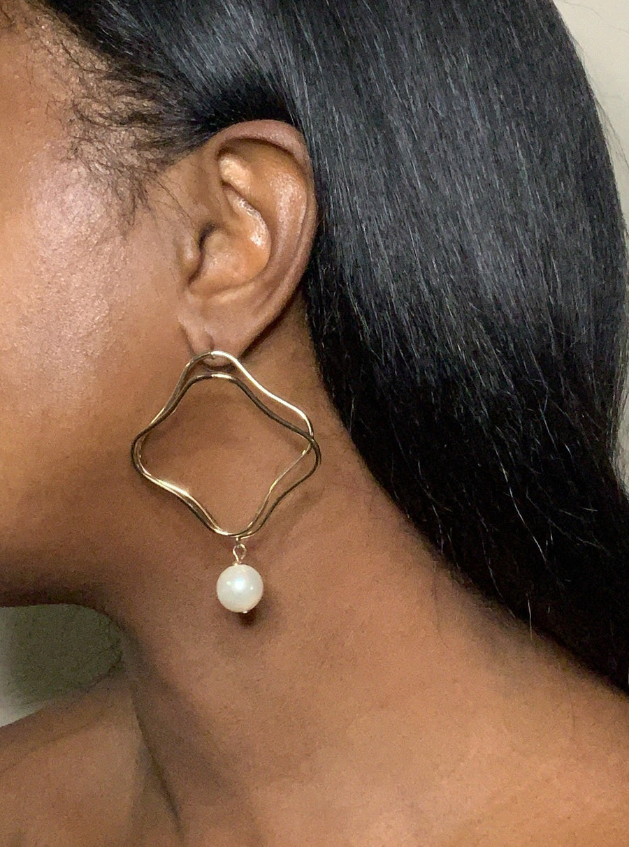 Squared2 Pearl Earrings
