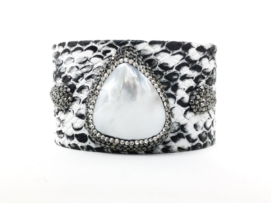 Mother of Pearl Leather Cuff