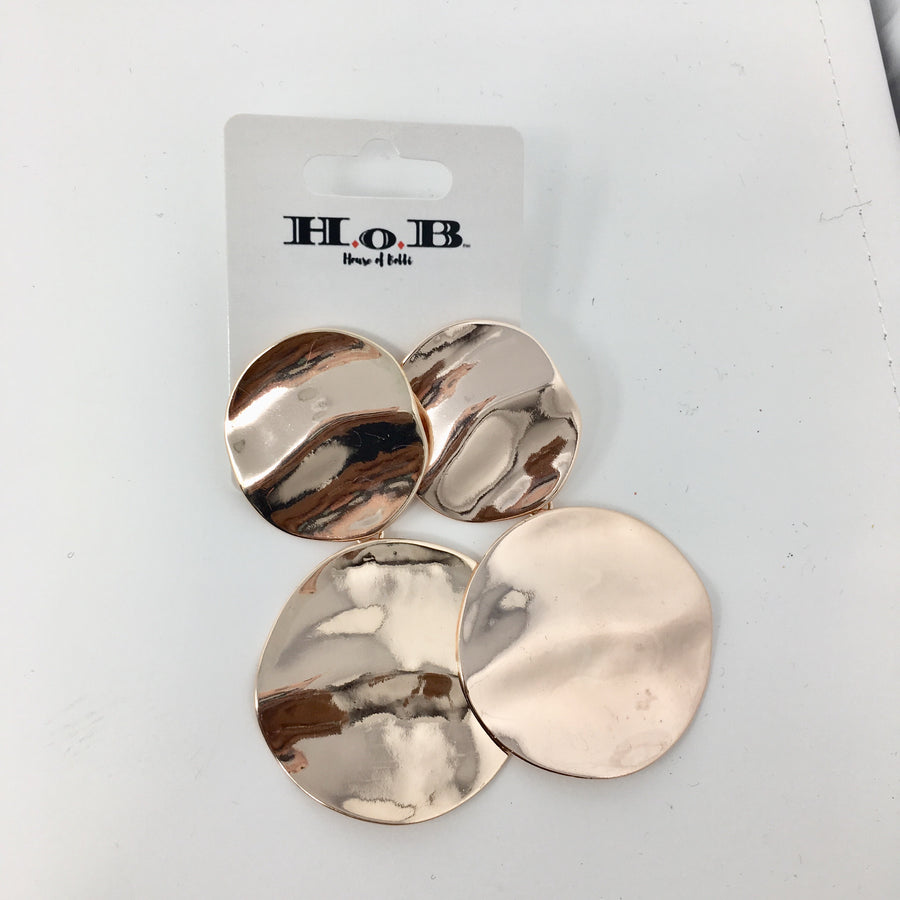 Gold Circle-Ridged Earrings