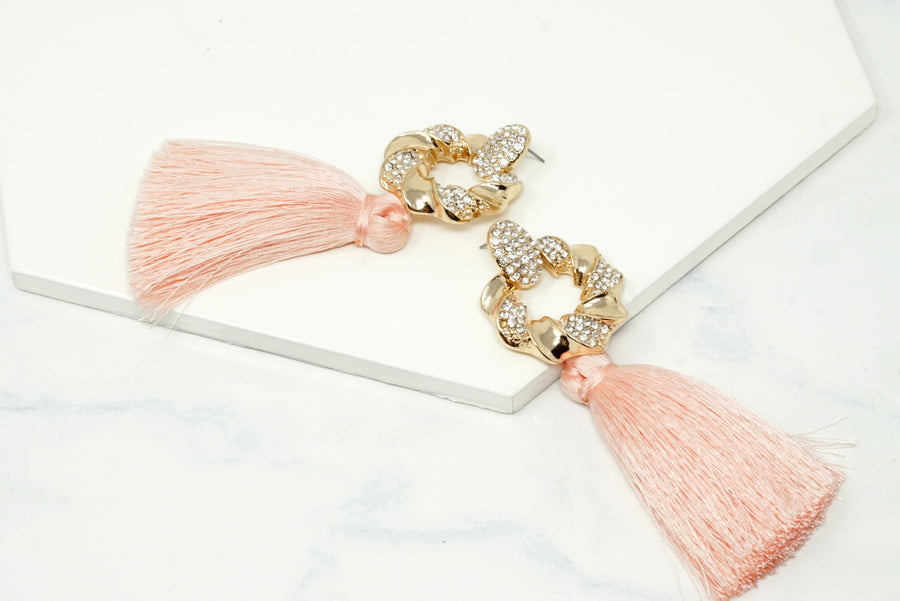 Golden Pink Flair Earrings