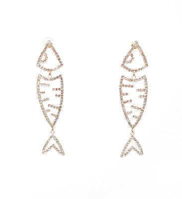 Diamond Fish Earrings