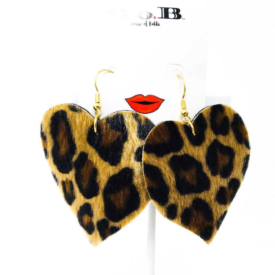 Leopard Print Leather Earrings
