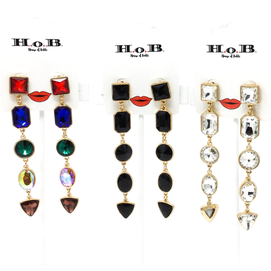 Multi Shaped Hanging Stone Earrings