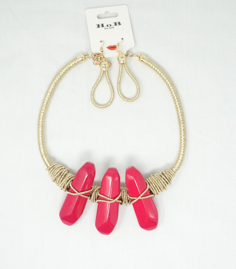 Colorful Hambone Necklace Set