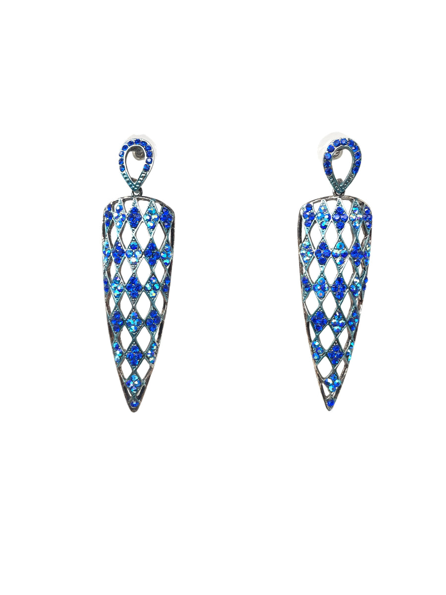Blue armor earrings