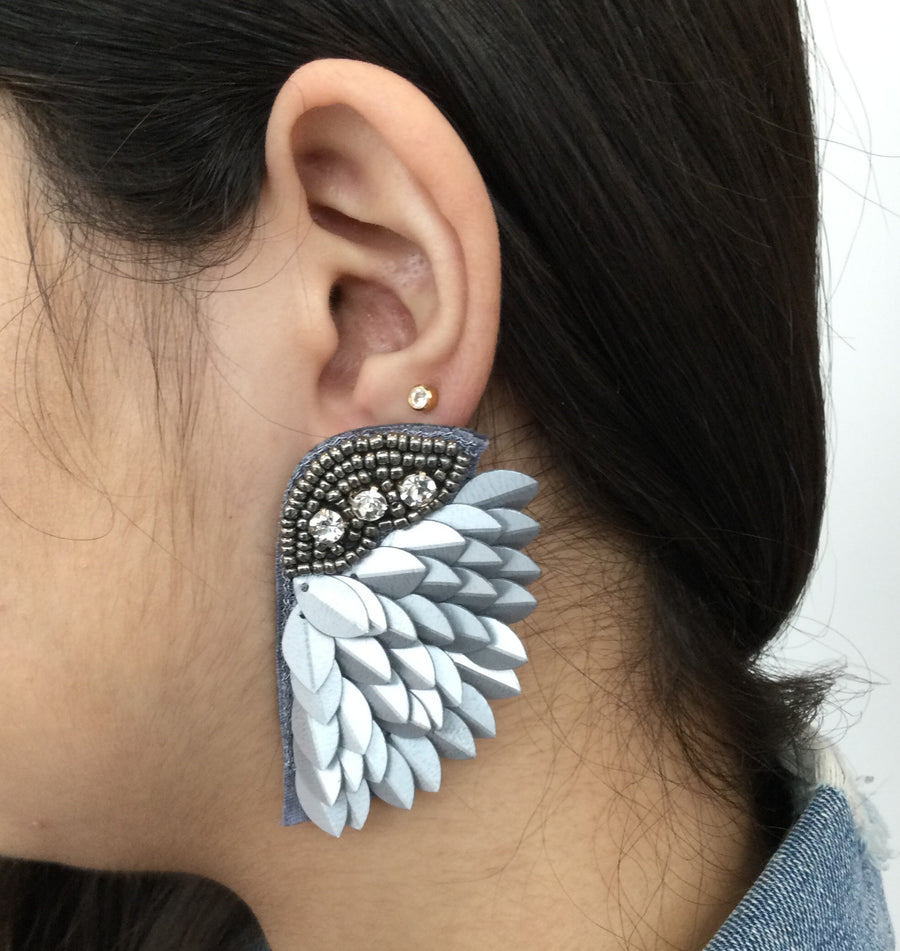 Silver feather wings
