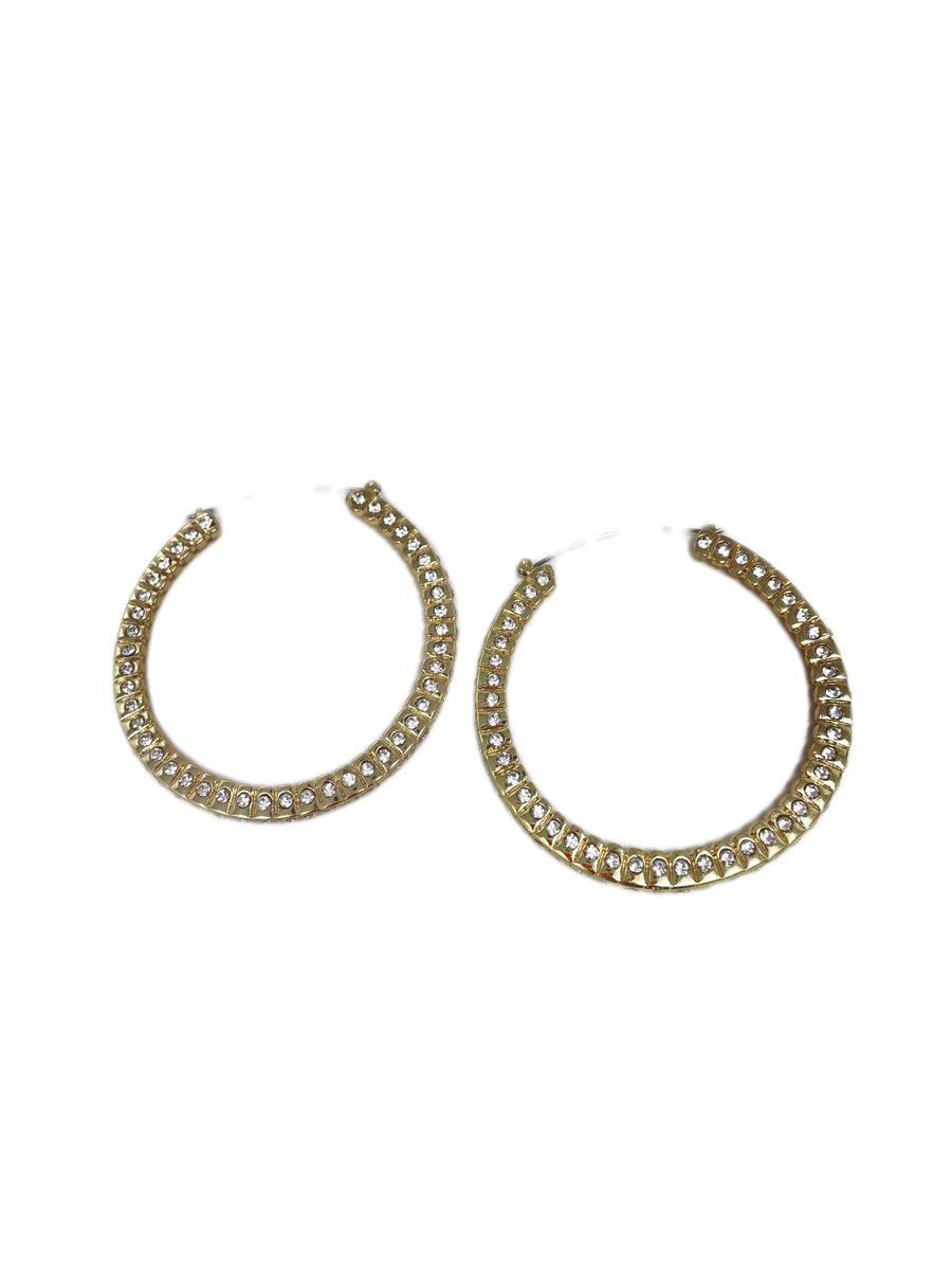 Gold Hoops with Stones