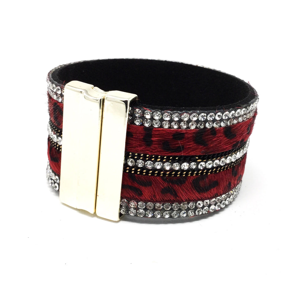 Red Leopard Magnetic Bracelet