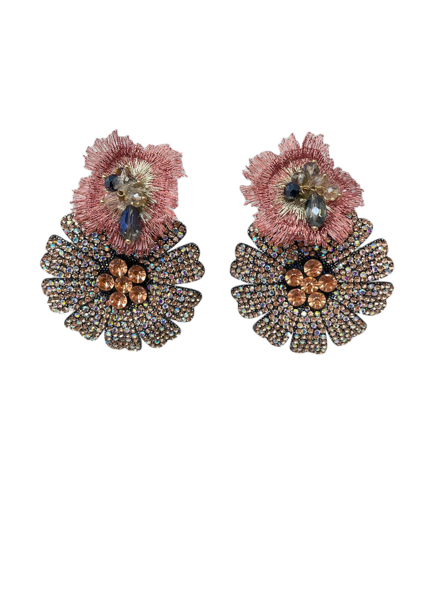 Mauvelous Flower Earrings