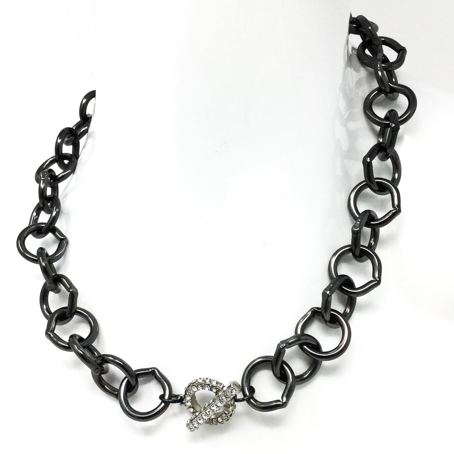 Black Chain with Stone Clasp