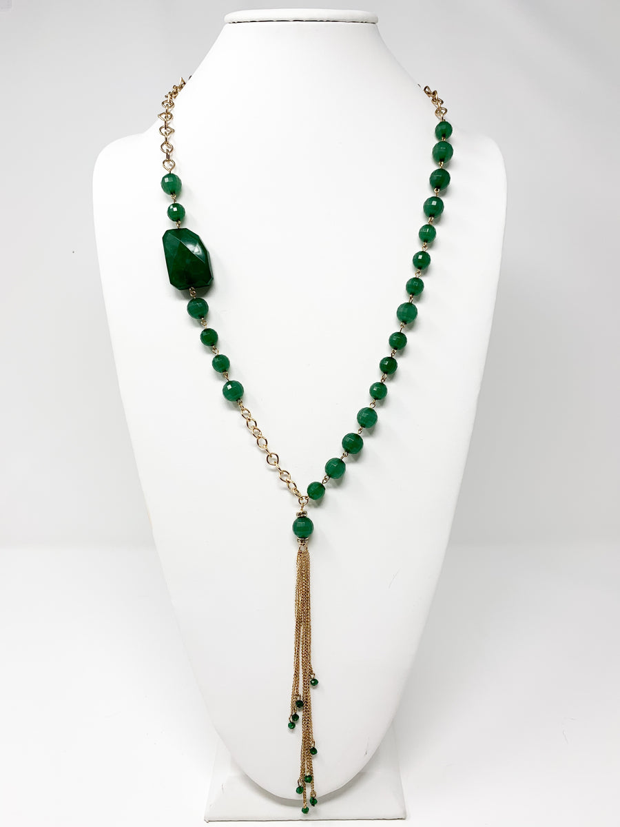 Green Natural stone Necklace