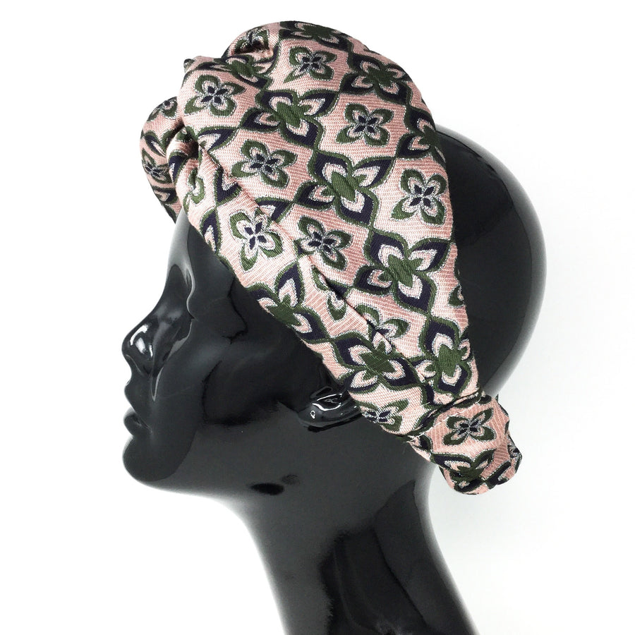 Pink, Green, and Silver Headwrap