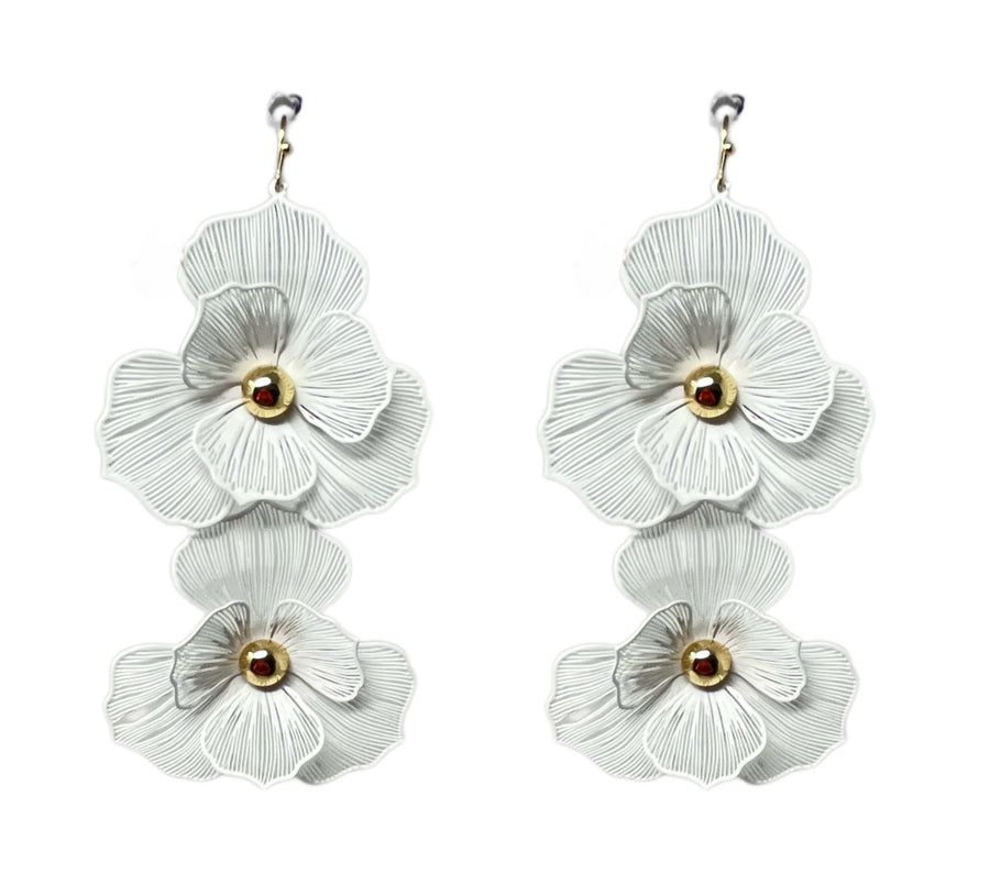 Two Flower Drop Earrings
