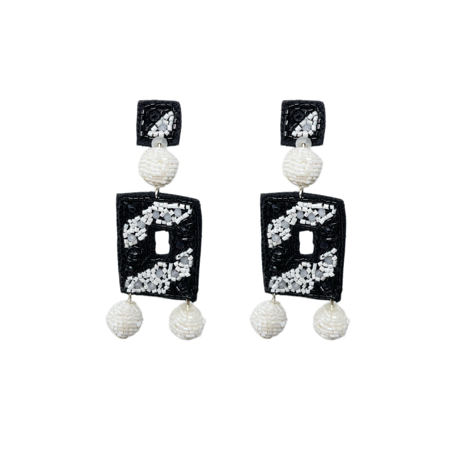 Black Domino Earrings