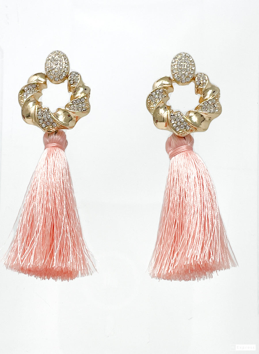 Golden Pink Flair Earrings