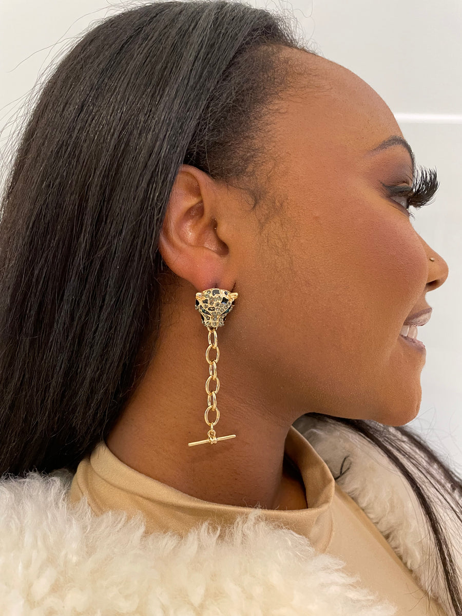 Leopard Link Earrings