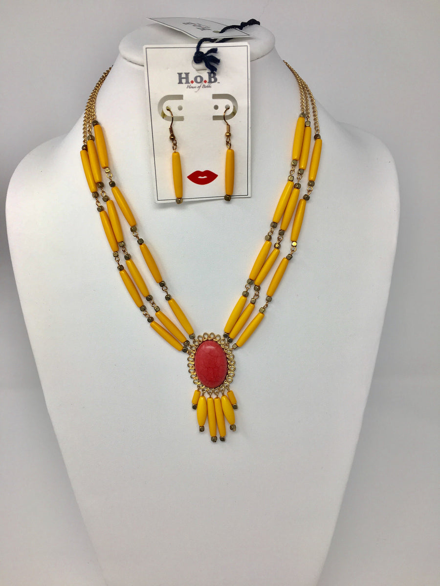 Yellow Tribal Necklace