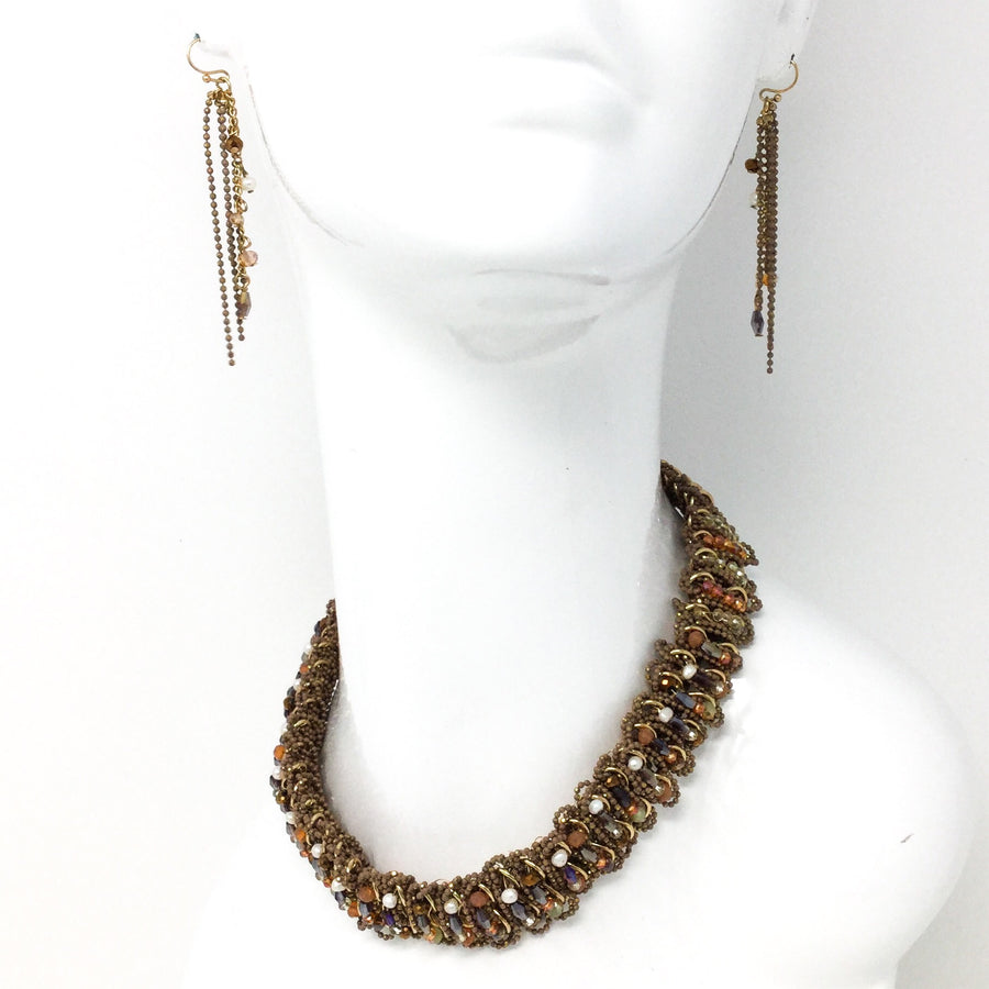 Woven Necklace and Earring Set