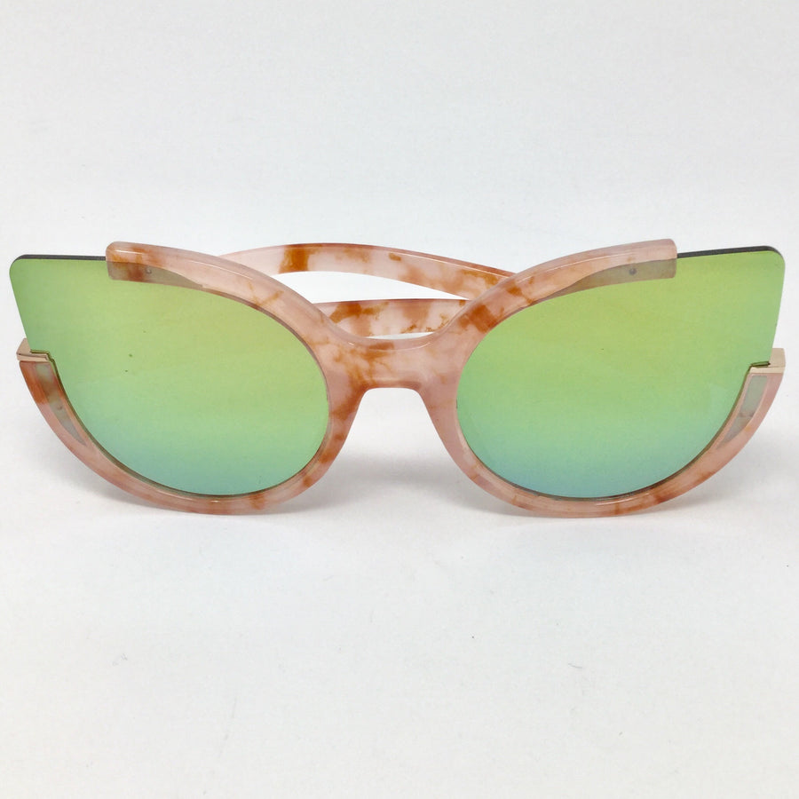 Marble Frame Cutout Sunglasses Pink