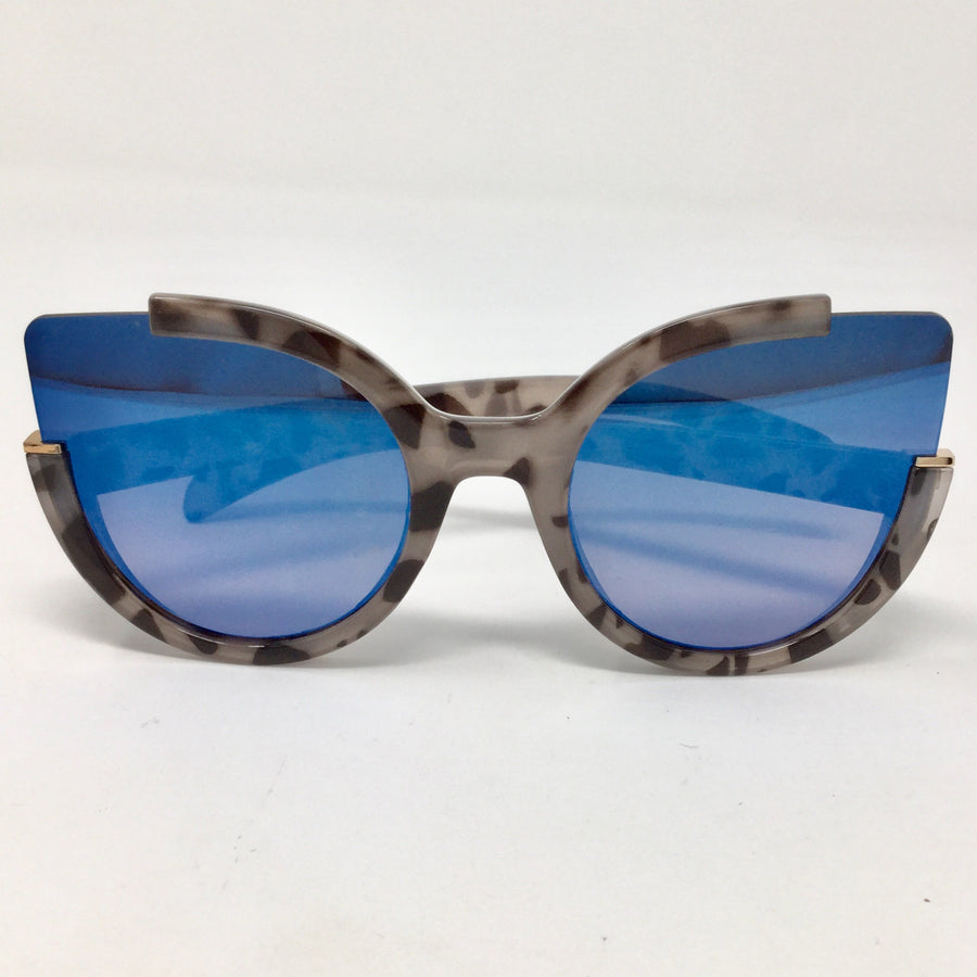 Marble Frame Cutout Sunglasses Blue